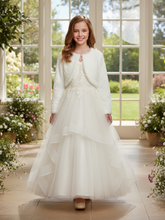 Girls Ivory Whisper Faux Fur Bolero Jacket