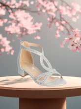 Girls Sparkle Dress Sandals – Rose Gold & Silver | Party Shoes