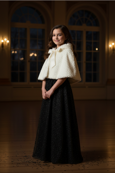 Girls Noelle Luxe Faux Fur Hooded Cape