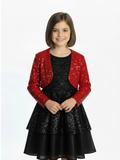Girls Celestique Sequin Velvet Bolero Jacket