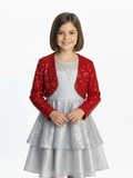 Girls Celestique Sequin Velvet Bolero Jacket