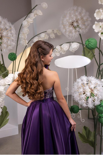 Girls Couture Pageant Dress Purple Sequin Runway