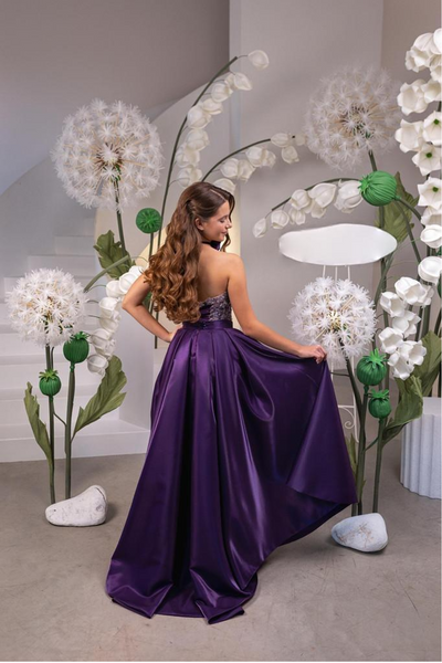 Girls Couture Pageant Dress Purple Sequin Runway