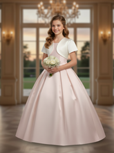 Girls Short Sleeve Satin Bolero Jacket | Communion