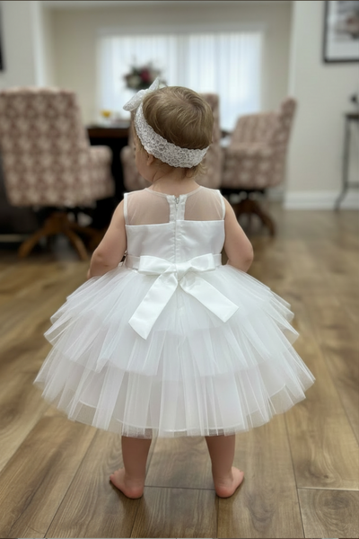 Baby 3D Floral Lace Dress for Special Occasion