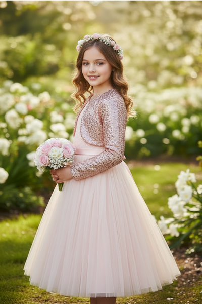 Girls Celestique Sequin Velvet Bolero Jacket