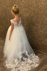 Ivory Lace Couture Girls Pageant and Communion Dress