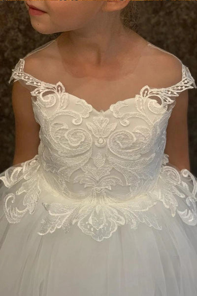 Ivory Lace Couture Girls Pageant and Communion Dress
