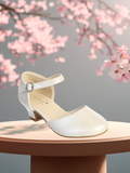 Ivory & White Girls Dress Shoes – Low Heel | Blush Kids
