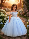 Butterfly Tulle Pageant Dress - Meera Girls Formal Gown