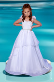 2Cute Briella Girls Pageant Dress in Pink, Aqua, Ivory