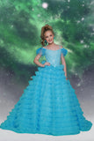 2Cute Everly Dream White or Turquoise Feather Girls Pageant Dress