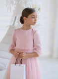 Julietta Blush Couture Gown – Pink Tulle Girls Special Occasion Dress