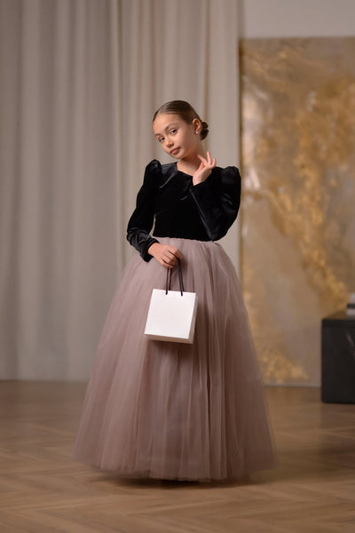 Zaria Gown – Velvet & Tulle Ball Gown for Girls | Special Occasion Dress
