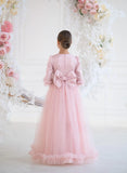 Julietta Blush Couture Gown – Pink Tulle Girls Special Occasion Dress