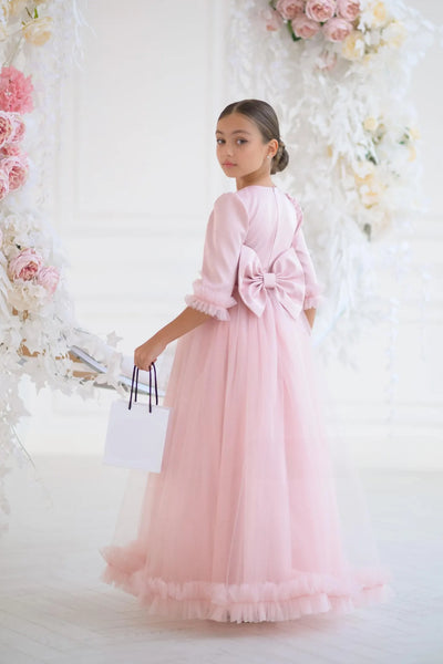 Julietta Blush Couture Gown – Pink Tulle Girls Special Occasion Dress