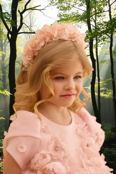 Elara Bloom | Pentelei Couture Pink Butterfly Dress