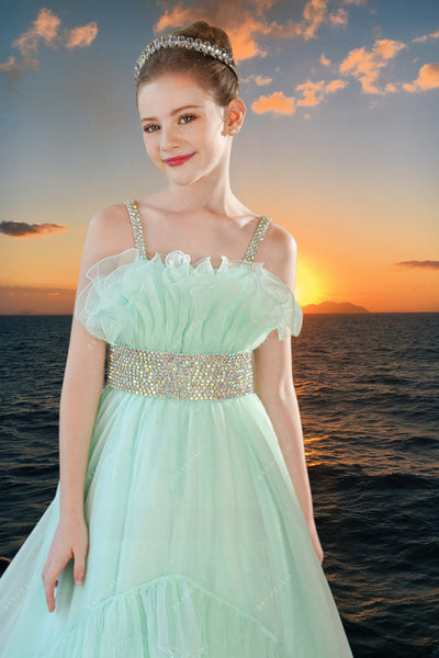 Tiffany Ruffle Ball Gown - Brydealo Couture Pageant Dress