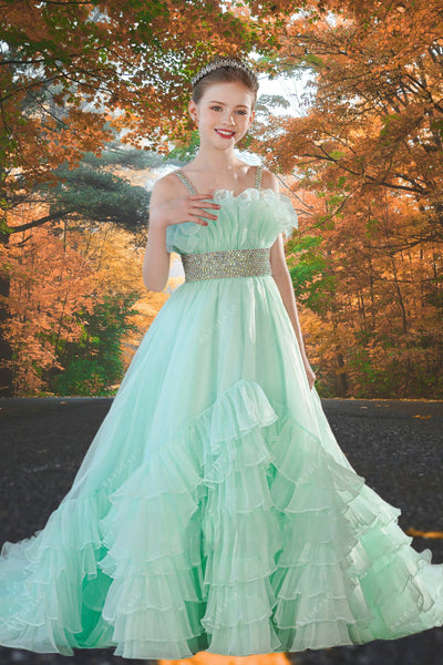 Tiffany Ruffle Ball Gown - Brydealo Couture Pageant Dress