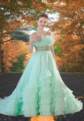 Tiffany Ruffle Ball Gown - Brydealo Couture Pageant Dress