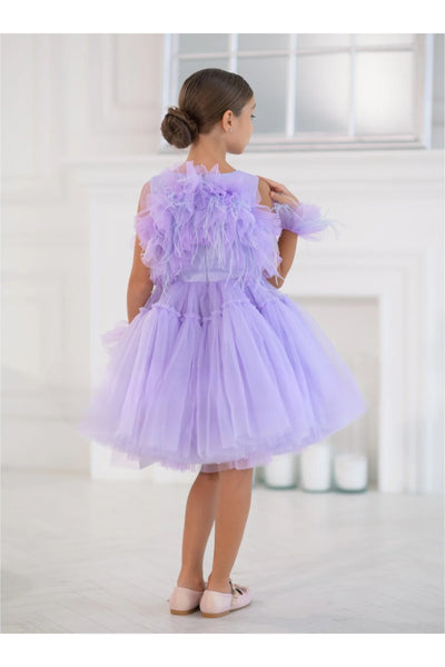 Paislee Couture Dress - Handmade Luxury with Tulle & Feathers