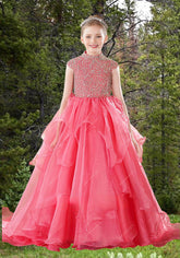 Hot Pink Beaded Ball Gown for Girls – Pageant & Special Occasion