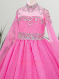 Hot Pink Girls Pageant Dress - Brydealo Couture Gown