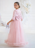 Julietta Blush Couture Gown – Pink Tulle Girls Special Occasion Dress