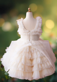 Elowen Ivory Haute Couture Ruffle Girls Pageant Dress – Brydealo Couture