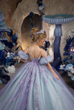 Custom Mint Lilac Princess Gown – Luxury Couture for Kids