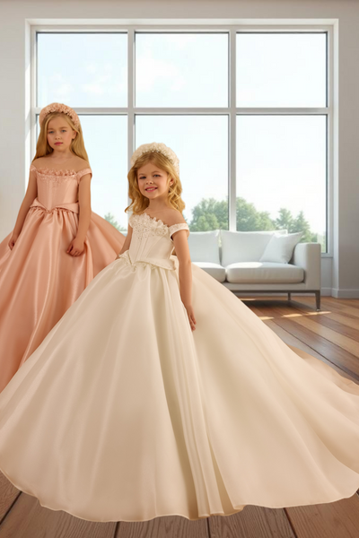 Blush Peach Ivory Ball Gown | Pentelei Couture Giavanna