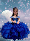 Annalisa Girls Off the Shoulder Floor Length Pageant Dress