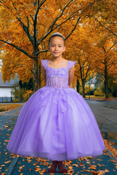 Butterfly Tulle Pageant Dress - Meera Girls Formal Gown