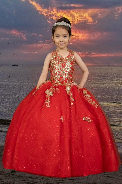 Leilani Red & Gold Girls Pageant Dress – Blush Kids