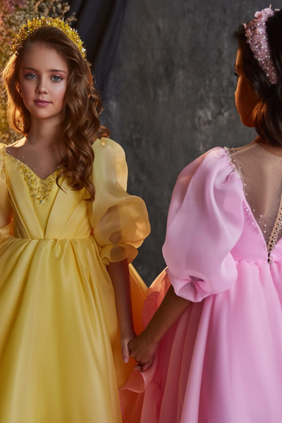 Seraphina Belle Yellow Girls Gown – Pentelei Couture