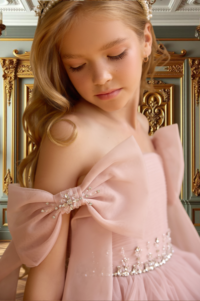 Blush Pink Pageant Flower Girl Dress | Pentelei Couture Gown