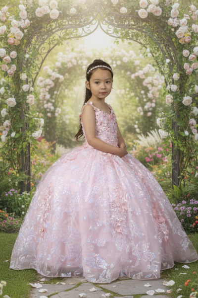 Aurelia Blush Pink Girls Pageant Dress - Princess Collection