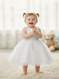 Baby Lace Party Dress with Bow – White or Ivory