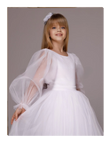 Celestine Dream Couture Gown – White Communion, Flower Girl & Special Occasion Dress