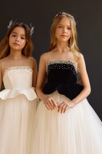 Luxury Flower Girl Dress for Wedding | Pentelei Couture Gown | Designer Kids Ball Gown