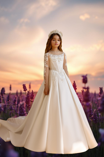 Anneliese Ivory Lace Gown | Pentelei Couture