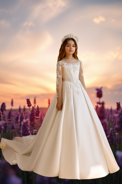 Anneliese Ivory Lace Gown | Pentelei Couture