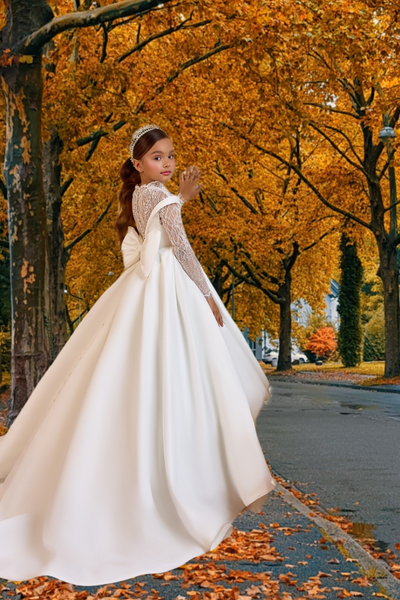 White Lace Communion Dress | Pentelei Couture Gown