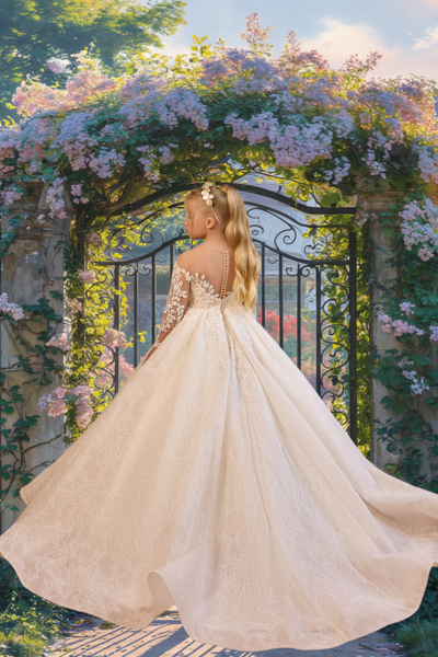 Ivory Lace Communion Dress | Pentelei Couture Gown