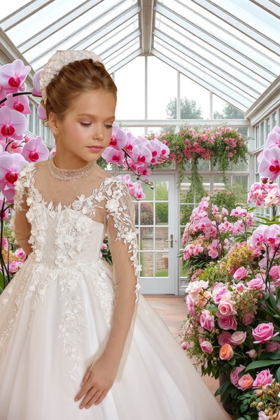 Elegant White Communion Dress | Pentelei Couture