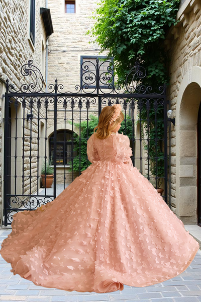 Elara Bloom | Pentelei Couture Pink Butterfly Dress