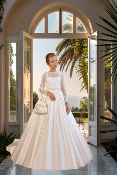 Royal White Communion Dress | Pentelei Couture Gown