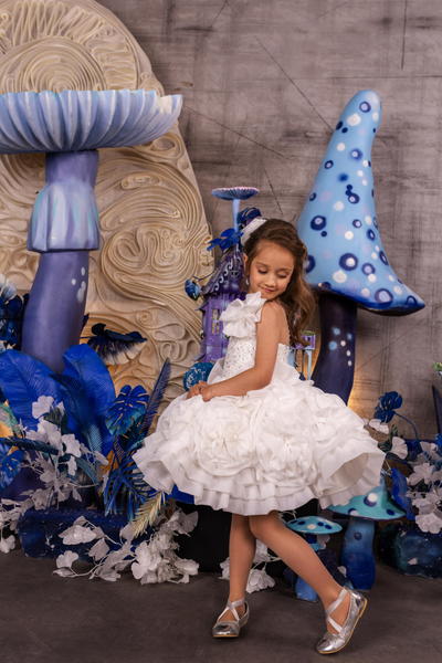 Fleur Radiance Dress - Custom White Flower Girl & Pageant Gown