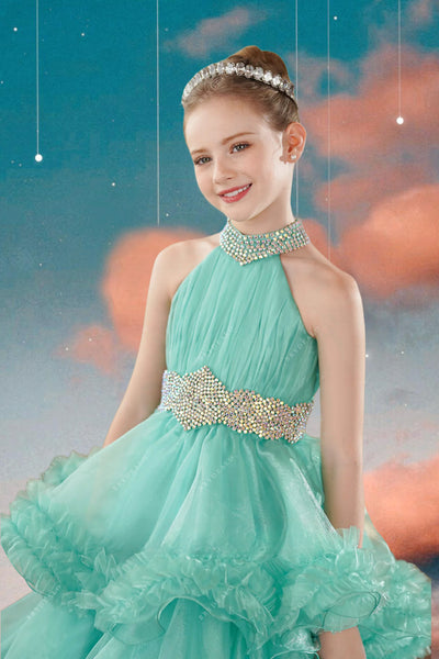 Mariana Turquoise Girls Pageant Dress - Brydealo Couture