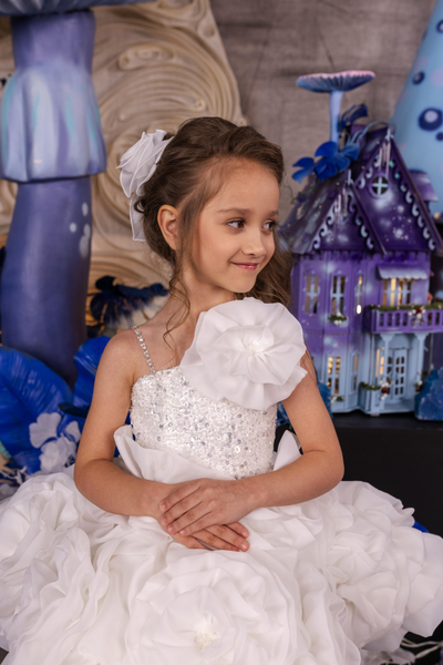Fleur Radiance Dress - Custom White Flower Girl & Pageant Gown